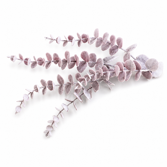 Flocked Mauve Eucalyptus Stem