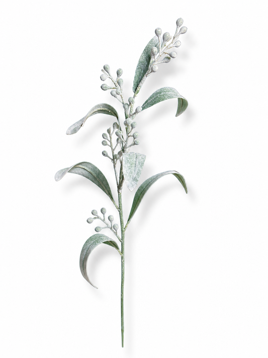 Mimosa Stem Flocked Grey Tones
