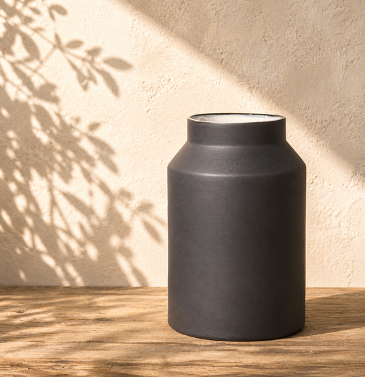 Black Churn Vase