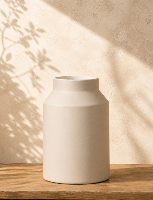 Beige Churn Vase