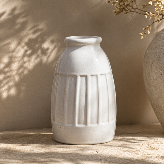 Fluted Glazed Vase