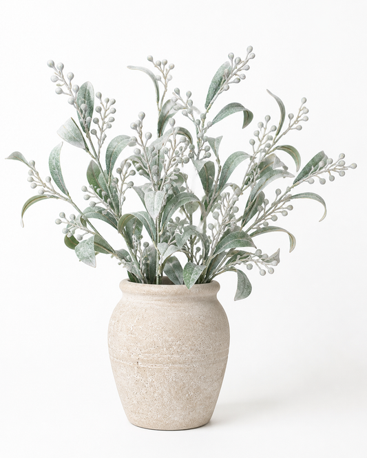 Mimosa Stem Flocked Grey Tones